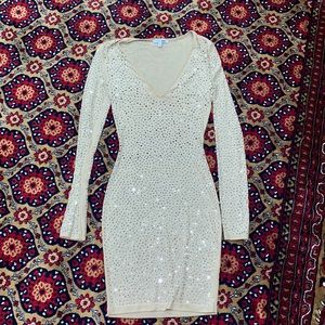 Mesh rhinestone dress